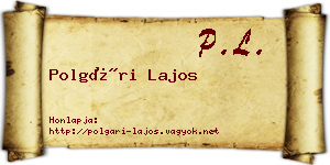 Polgári Lajos névjegykártya